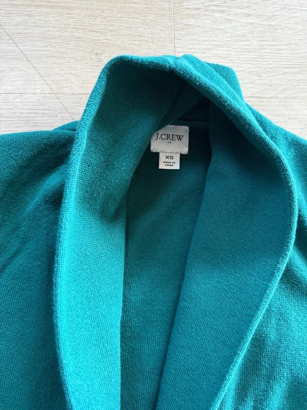 J. Crew Green Open-Front Cardigan with Patch Pockets